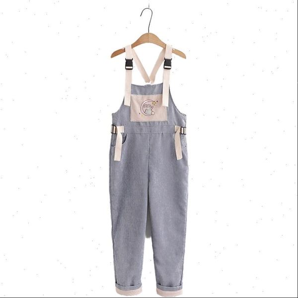 cartoon embroidery cute autumn sweet women jumpsuits cotton playsuits front pocket bf bib ankle length pant, Black;white
cartoon embroidery cute autumn sweet women jumpsuits cotton playsuits front pocket bf bib ankle length pant, Black;white