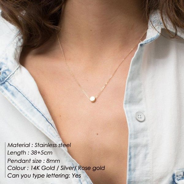 pendant necklaces stainless steel small round women minimalist dainty clavicle chain geometry choker luxury jewelry accessory, Silver
pendant necklaces stainless steel small round women minimalist dainty clavicle chain geometry choker luxury jewelry accessory, Silver