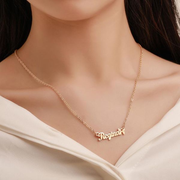 pendant necklaces korean fashion letter regina necklace charming gold butterfly long chain elegant lady wedding party jewelry gift, Silver
pendant necklaces korean fashion letter regina necklace charming gold butterfly long chain elegant lady wedding party jewelry gift, Silver