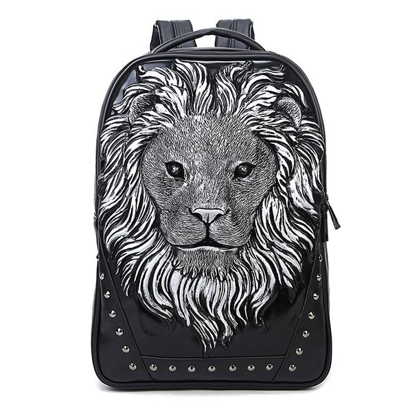 Wholesale factory mens shoulder bags street cool animal lion head men backpack waterproof wear-resistant leather handbag outdoor sports large leisure computer bag, Silver-3049
Wholesale factory mens shoulder bags street cool animal lion head men backpack waterproof wear-resistant leather handbag outdoor sports large leisure computer bag, Silver-3049