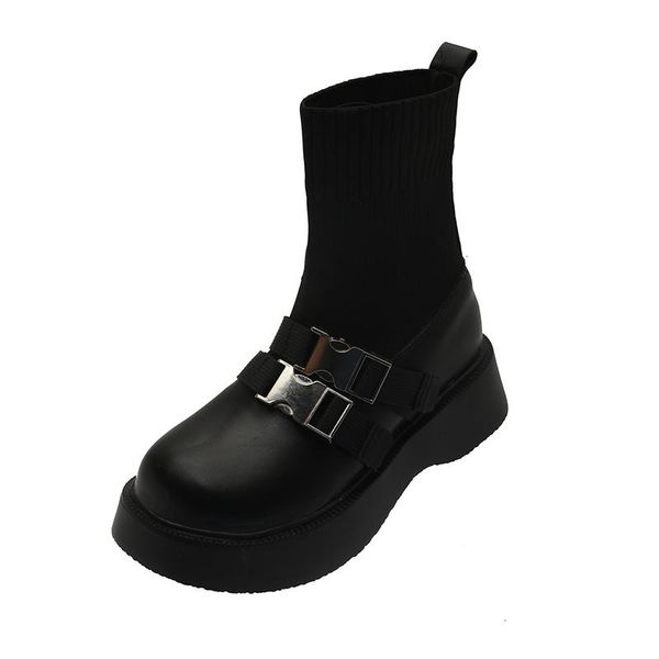 boots 2021 flat woman casual stretch fabric socks fashion metal button women shoes platform gothic, Black
boots 2021 flat woman casual stretch fabric socks fashion metal button women shoes platform gothic, Black