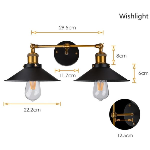 210x165mm vintage wall lamp design led lamps for livingroom decorations lights black white lighting iron
210x165mm vintage wall lamp design led lamps for livingroom decorations lights black white lighting iron