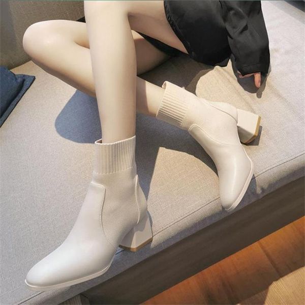 thick heel short boots women's mid-heel autumn and winter knitted socks 2021 stretch casual thin, Black
thick heel short boots women's mid-heel autumn and winter knitted socks 2021 stretch casual thin, Black