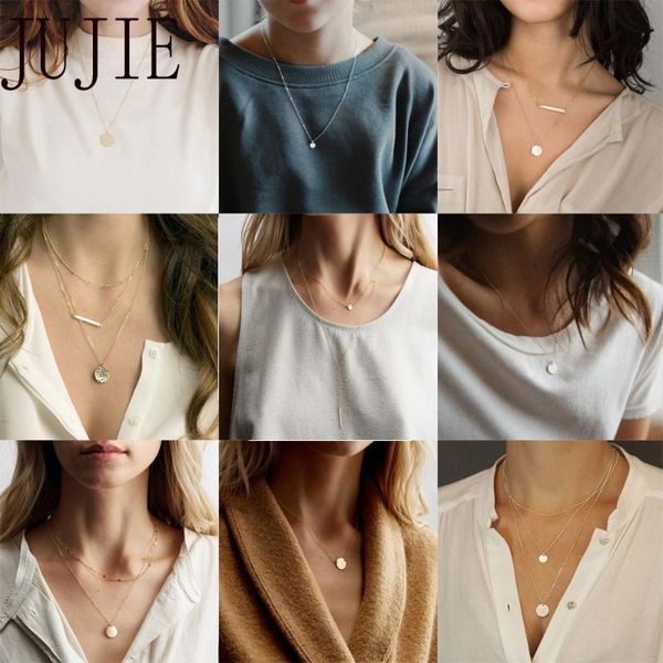 pendant necklaces jujie fashion 316l stainless steel multilayer necklace for women 2021 gold choker chain jewelry wholesale/drop, Silver
pendant necklaces jujie fashion 316l stainless steel multilayer necklace for women 2021 gold choker chain jewelry wholesale/drop, Silver