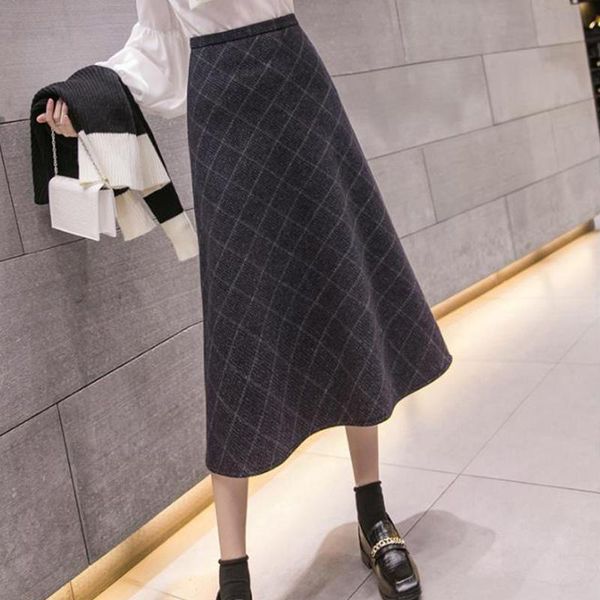 korean preppy style plaid high waist pleated midi skirt women autumn winter plus size wool a line print maxi skirts, Black
korean preppy style plaid high waist pleated midi skirt women autumn winter plus size wool a line print maxi skirts, Black