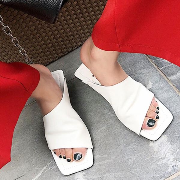 slippers vintage square toe flat mules soft leather summer white shoes women casual slides 2021, Black
slippers vintage square toe flat mules soft leather summer white shoes women casual slides 2021, Black