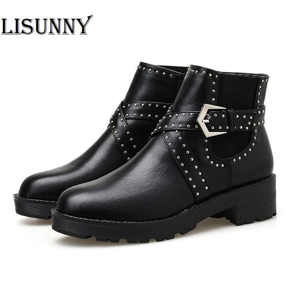 boots 2021 rivet for women with square heel strap buckle spring autumn ankle gothic black leather
boots 2021 rivet for women with square heel strap buckle spring autumn ankle gothic black leather
