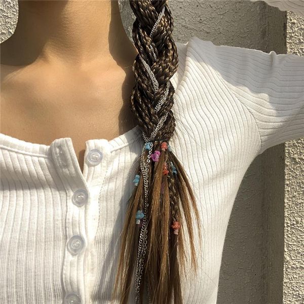 hair clips & barrettes 2021 ethnic style geometric long tassel braided clip of korean tie accessory with thin chain side, Golden;silver
hair clips & barrettes 2021 ethnic style geometric long tassel braided clip of korean tie accessory with thin chain side, Golden;silver