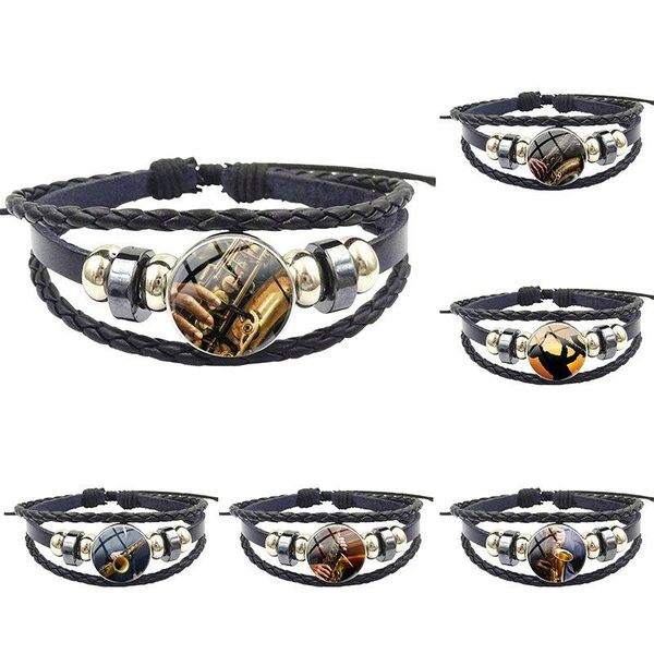 charm bracelets glass cabochon black leather bracelet bangle customizable princess jewelry for schoolgirl maxi music saxophone, Golden;silver
charm bracelets glass cabochon black leather bracelet bangle customizable princess jewelry for schoolgirl maxi music saxophone, Golden;silver
