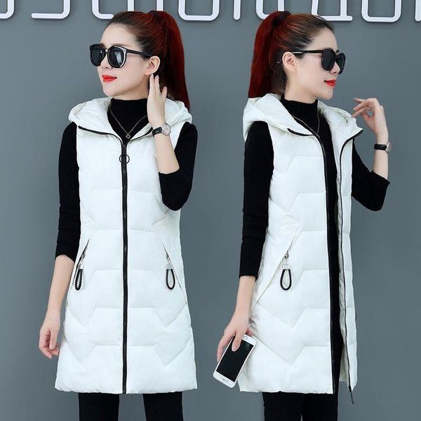 women's vests 2021 winter hooded cotton vest mid-length korean style slim slimming plus size loose waistcoat clothing trend, Black;white
women's vests 2021 winter hooded cotton vest mid-length korean style slim slimming plus size loose waistcoat clothing trend, Black;white