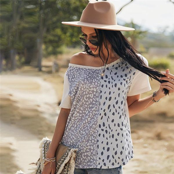 women's blouses & shirts women 2021 spring leopard patchwork color short sleeve o neck ladies summer holiday style pullover, White
women's blouses & shirts women 2021 spring leopard patchwork color short sleeve o neck ladies summer holiday style pullover, White