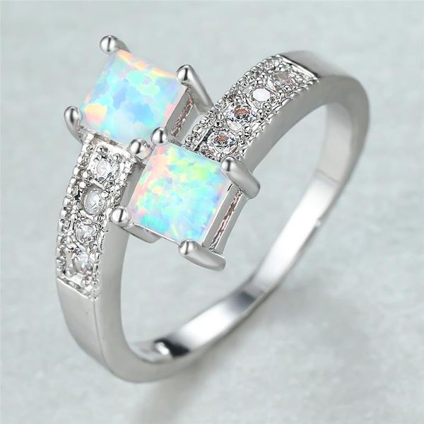 cute female white opal stone ring charm silver color thin engagement vintage bridal square wedding rings for women, Slivery;golden
cute female white opal stone ring charm silver color thin engagement vintage bridal square wedding rings for women, Slivery;golden