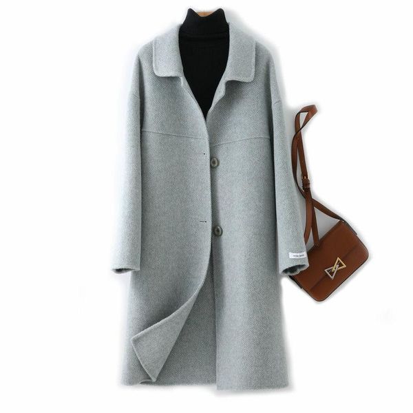 women's wool & blends women fashion long jacket autumn winter female solid color sleeve coat ladies casual warm pocket outerwear a366, Black
women's wool & blends women fashion long jacket autumn winter female solid color sleeve coat ladies casual warm pocket outerwear a366, Black
