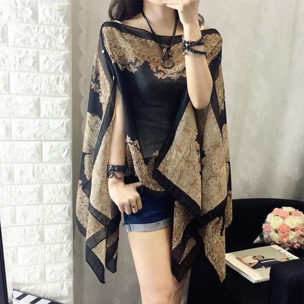 women's blouses & shirts women 2021 summer chiffon cloak bat sleeves loose casual irregular printing vintage short sleeve sun prote, White
women's blouses & shirts women 2021 summer chiffon cloak bat sleeves loose casual irregular printing vintage short sleeve sun prote, White