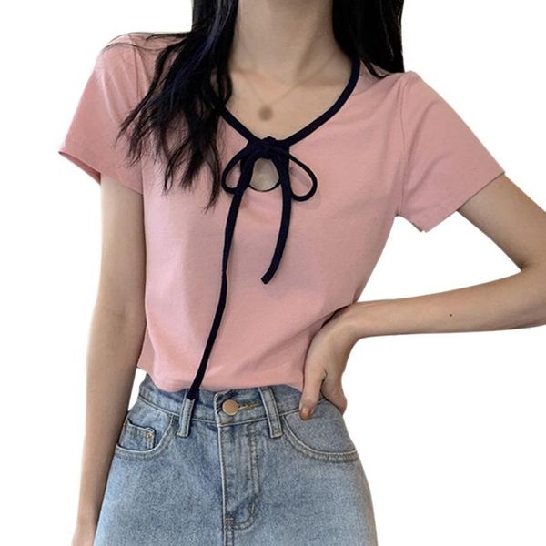 women's t-shirt summer fashion sweet lovely bow tie short little fresh style girl sleeves o-neck casual comfortable cotton tees, White
women's t-shirt summer fashion sweet lovely bow tie short little fresh style girl sleeves o-neck casual comfortable cotton tees, White