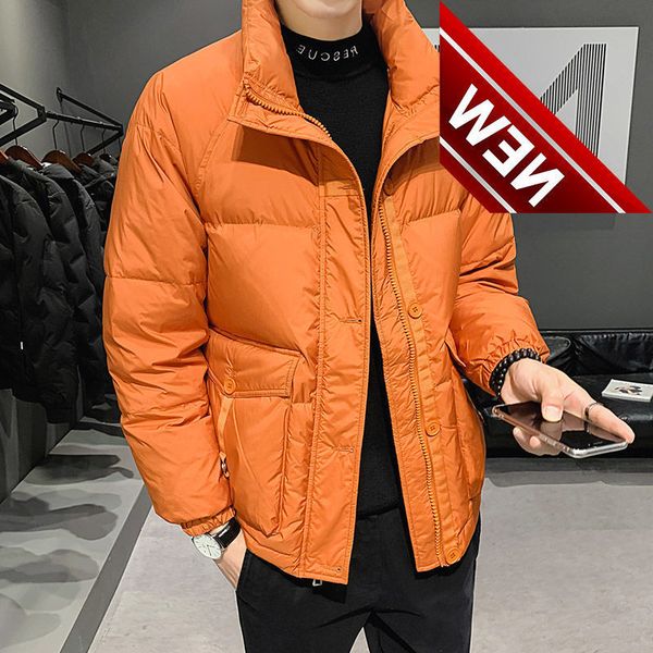2021 winter men's fashion short warm down jackets men solid white duck coats male stand collar casual overcoats w856, Black
2021 winter men's fashion short warm down jackets men solid white duck coats male stand collar casual overcoats w856, Black