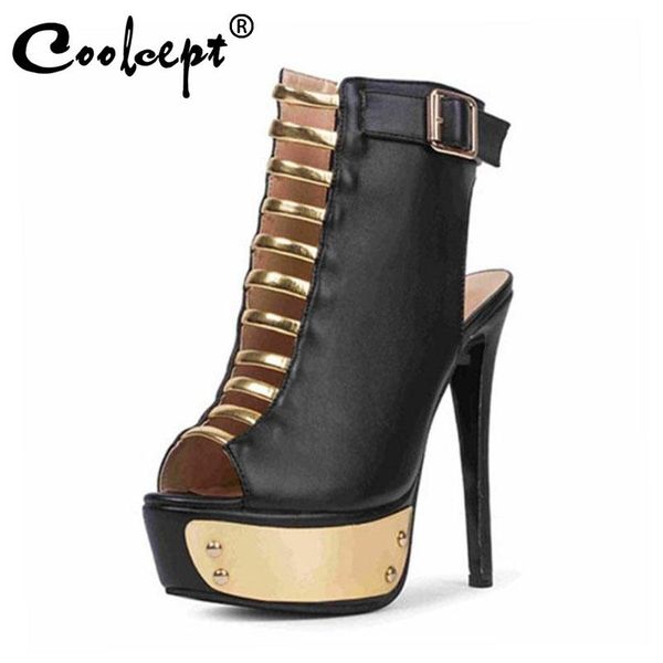 coolcept fashion women sandals shoes modern rivets peep toe stylish metal buckle side zipper footwear size 35-47, Black
coolcept fashion women sandals shoes modern rivets peep toe stylish metal buckle side zipper footwear size 35-47, Black