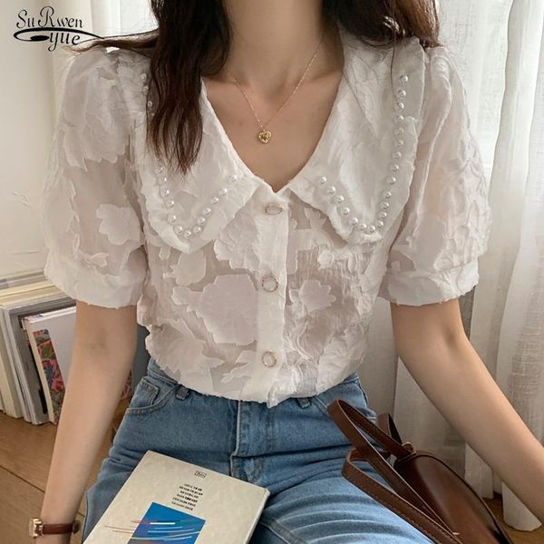 women's blouses & shirts 2021 summer noble gentle v-neck ladies comfort retro knitted lapel women lace shirt camisas mujer 15565, White
women's blouses & shirts 2021 summer noble gentle v-neck ladies comfort retro knitted lapel women lace shirt camisas mujer 15565, White