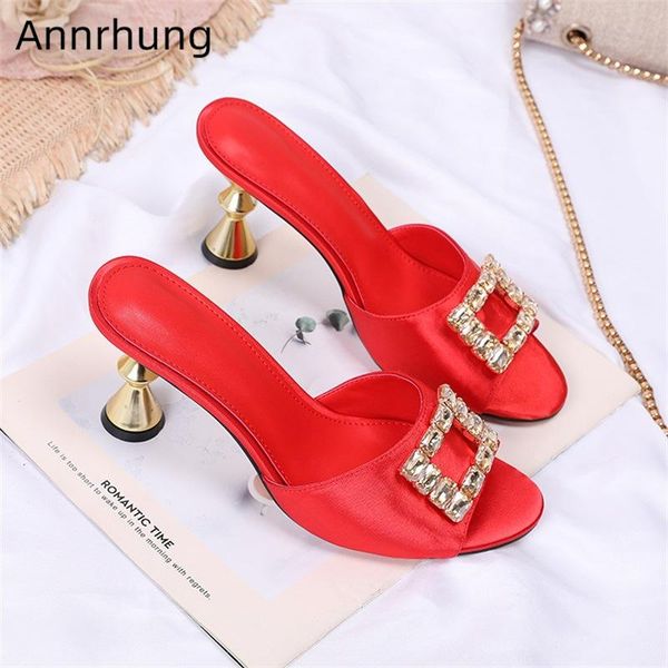 slippers luxury crystal square buckle decor runway mules open toe metal strange heel satin high women, Black
slippers luxury crystal square buckle decor runway mules open toe metal strange heel satin high women, Black