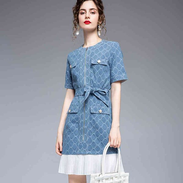 casual dresses women summer fashion ladies all-match short sleeve patchwork pleated plaid belt loose denim kt53, Black;gray
casual dresses women summer fashion ladies all-match short sleeve patchwork pleated plaid belt loose denim kt53, Black;gray