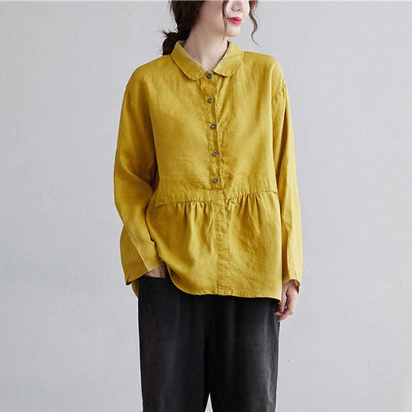women's blouses & shirts spring autumn arts style women turn-down collar loose yellow shirt all-matched casual cotton 9j2f, White
women's blouses & shirts spring autumn arts style women turn-down collar loose yellow shirt all-matched casual cotton 9j2f, White