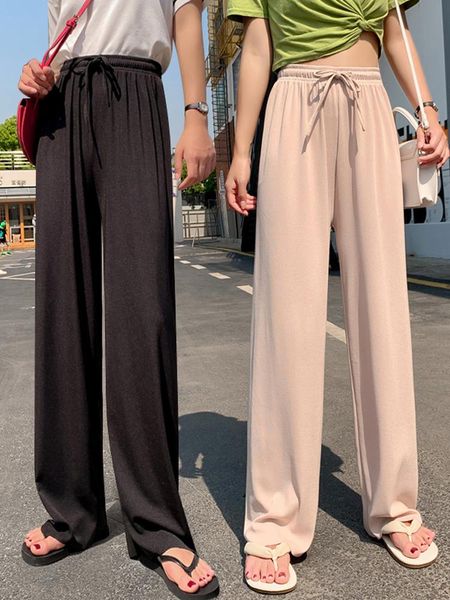 women's pants & capris summer joggers women loose soft ice silk ankle-length pantalon black wide leg pant grey khaki casual high waist, Black;white
women's pants & capris summer joggers women loose soft ice silk ankle-length pantalon black wide leg pant grey khaki casual high waist, Black;white