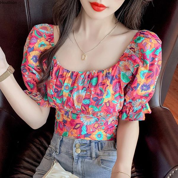 women's blouses & shirts short fashion casual printed blusas one word collar sleeve korean summer, White
women's blouses & shirts short fashion casual printed blusas one word collar sleeve korean summer, White