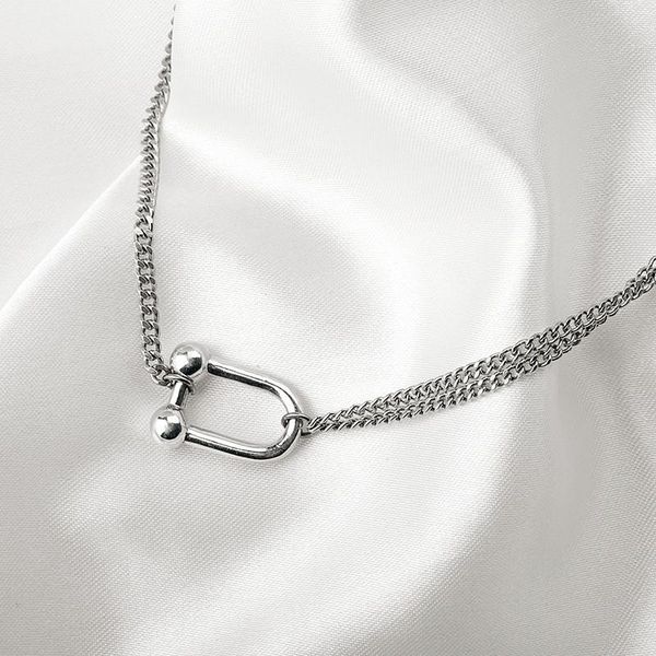 chains exquisite design thai silver double u-shaped geometric pendant ladies necklace retro art party jewelry accessories
chains exquisite design thai silver double u-shaped geometric pendant ladies necklace retro art party jewelry accessories