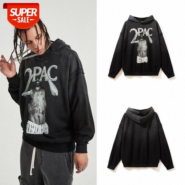 dark street wind wash water distressed 2pac portrait three-dimensional letter loose hoodie hip-hop brand men's and women's sweater, Black
dark street wind wash water distressed 2pac portrait three-dimensional letter loose hoodie hip-hop brand men's and women's sweater, Black
