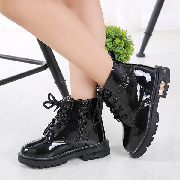 children shoes kids snow boots martin boots for girl pu leather waterproof winter size 21-37, Black;grey
children shoes kids snow boots martin boots for girl pu leather waterproof winter size 21-37, Black;grey
