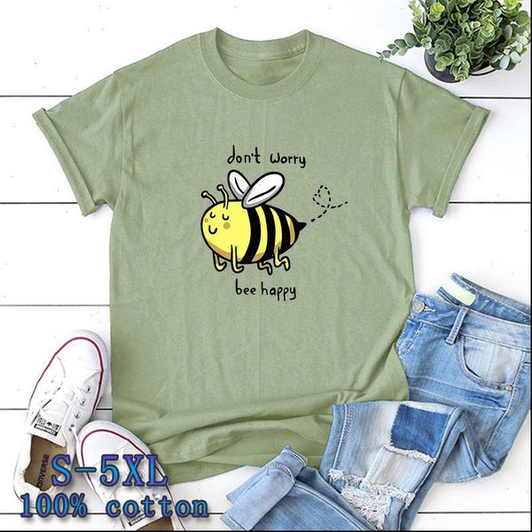 large women t shirt size s 5xl cute little bee cartoon ladies 100% cotton o neck short sleeve summer top, White
large women t shirt size s 5xl cute little bee cartoon ladies 100% cotton o neck short sleeve summer top, White