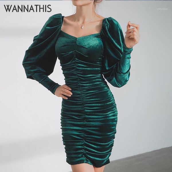 casual dresses wannathis velvet mini dress women long sleeve ruched puff elegant party green slim solid autumn winter 2021, Black;gray
casual dresses wannathis velvet mini dress women long sleeve ruched puff elegant party green slim solid autumn winter 2021, Black;gray