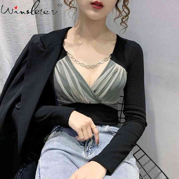 women's t-shirt spring fall cotton european clothes girls v-neck chain pathwork drape women long sleeve tees t11902a 6fi, White
women's t-shirt spring fall cotton european clothes girls v-neck chain pathwork drape women long sleeve tees t11902a 6fi, White