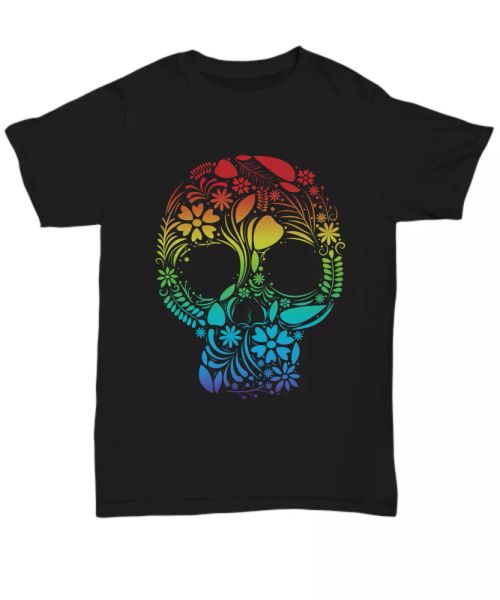 rainbow sugar skull pride lgbt awareness t-shirt for gay lesbian bisexual tee, White;black
rainbow sugar skull pride lgbt awareness t-shirt for gay lesbian bisexual tee, White;black