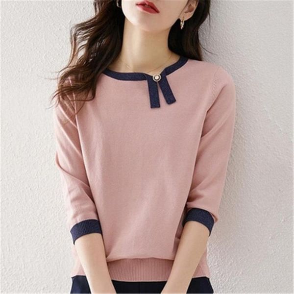 women's sweaters korean sweater womens knitwear 2021 autumn contrast color asymmetric 3/4 sleeve pullover women basic, White;black
women's sweaters korean sweater womens knitwear 2021 autumn contrast color asymmetric 3/4 sleeve pullover women basic, White;black