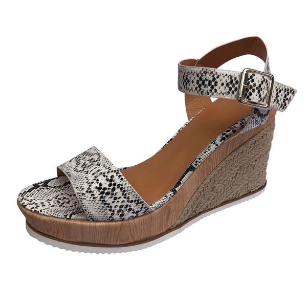 women leopard serpentine print high heel sandals summer plus size shoes ladies thick heels wedges platform, Black
women leopard serpentine print high heel sandals summer plus size shoes ladies thick heels wedges platform, Black