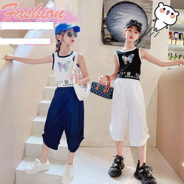 clothing sets girls' vest suit 2021 korean children's net celebrity western style big boy summer wide-leg mosquito pants two-piece, White
clothing sets girls' vest suit 2021 korean children's net celebrity western style big boy summer wide-leg mosquito pants two-piece, White