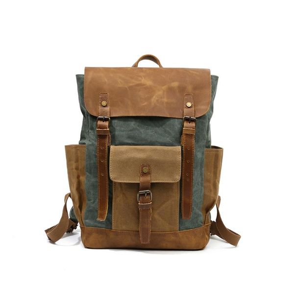 backpack traveled wax canvas outdoor ladies hit color oil computer school bag for lap15 6
backpack traveled wax canvas outdoor ladies hit color oil computer school bag for lap15 6