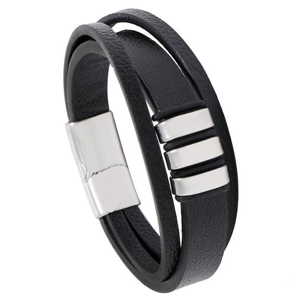 charm bracelets vintage black pu stainless steel men's leather bracelet simple with magnet clasp wholesale bulk, Golden;silver
charm bracelets vintage black pu stainless steel men's leather bracelet simple with magnet clasp wholesale bulk, Golden;silver