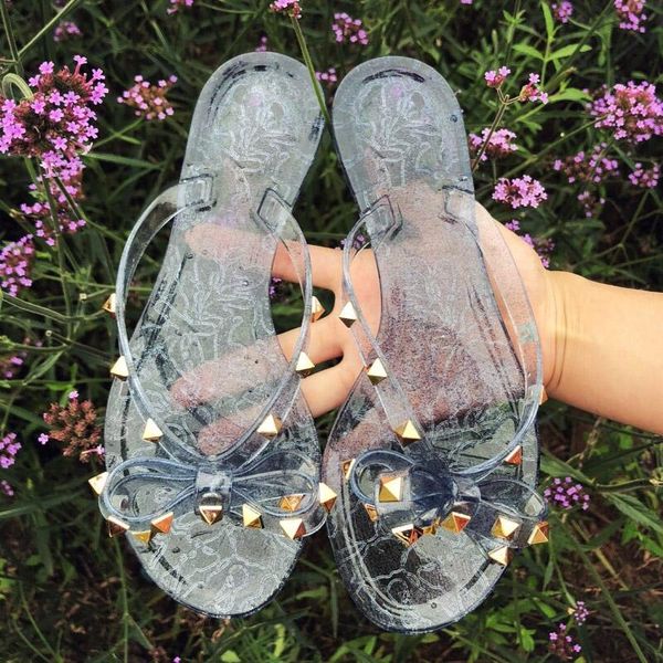 fashion woman flip flops summer shoes cool beach rivets big bow flat sandals brand jelly women size 36-42, Black
fashion woman flip flops summer shoes cool beach rivets big bow flat sandals brand jelly women size 36-42, Black