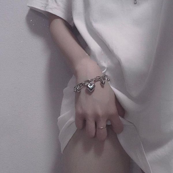bangle silver peach heart multi-layer bracelet for women korean girlfriend student hip hop cool love pendant jewelry, Black
bangle silver peach heart multi-layer bracelet for women korean girlfriend student hip hop cool love pendant jewelry, Black