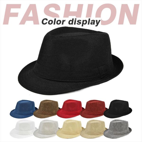 fashion linen short sleeve fedora hat for men british style gentleman black jazz cap women chapeu panama fedoras, Blue;gray
fashion linen short sleeve fedora hat for men british style gentleman black jazz cap women chapeu panama fedoras, Blue;gray