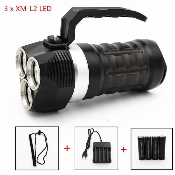 diving led 3 x xm-l2 waterproof lantern searchlight mode camping portable spotlight handheld night light flashlights torches
diving led 3 x xm-l2 waterproof lantern searchlight mode camping portable spotlight handheld night light flashlights torches