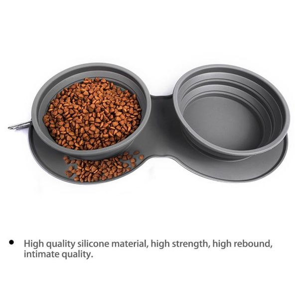 cat bowls & feeders 2021 selling pet slow dog bowl foldable anti-choking and anti-vomiting double portable licking plate