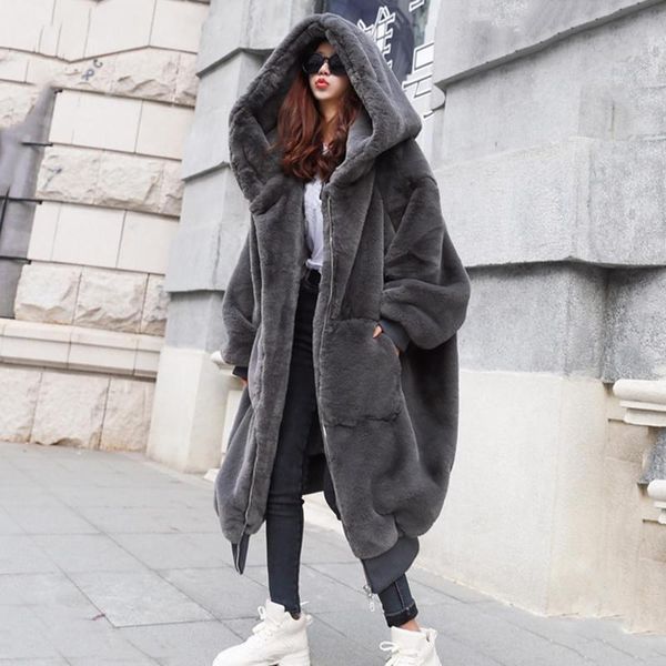 women's wool & blends winter thick luxury plush jacket faux fur coats women long parka hooded imitate warm outwear female oversize, Black
women's wool & blends winter thick luxury plush jacket faux fur coats women long parka hooded imitate warm outwear female oversize, Black