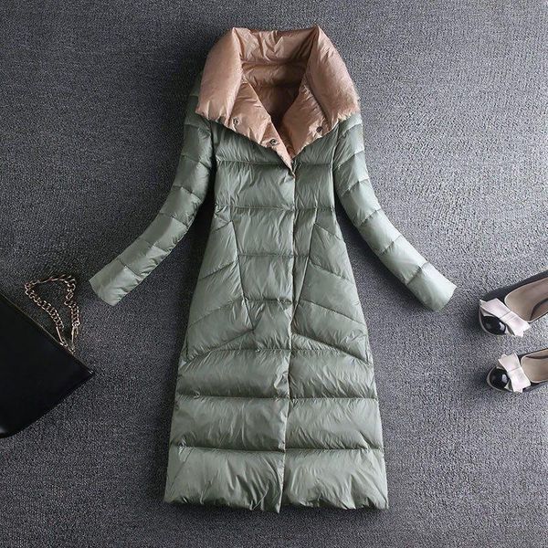 women's down & parkas lightweight jacket middle and long knee length double-sided wear 2021 white duck, Black
women's down & parkas lightweight jacket middle and long knee length double-sided wear 2021 white duck, Black