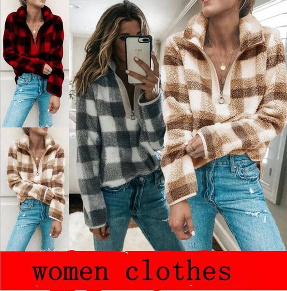 women clothe women fleece sherpa sweater plaid sweatshirt casual pullover fashion lattice maternity clothing 3 colors yl835-1, Black
women clothe women fleece sherpa sweater plaid sweatshirt casual pullover fashion lattice maternity clothing 3 colors yl835-1, Black