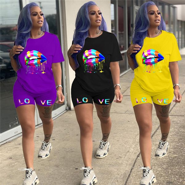 womens lips love printing tracksuits fashion trend letter short sleeve shorts 2 piece sets designer summer female casual sportswear 2pcs su, Gray
womens lips love printing tracksuits fashion trend letter short sleeve shorts 2 piece sets designer summer female casual sportswear 2pcs su, Gray