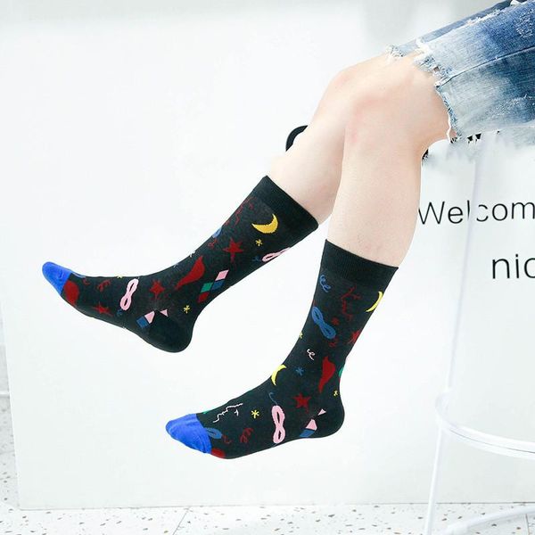 men's socks 1pc and women's tide cotton creative retro middle stockings leisure trend cartoon flower, Black
men's socks 1pc and women's tide cotton creative retro middle stockings leisure trend cartoon flower, Black
