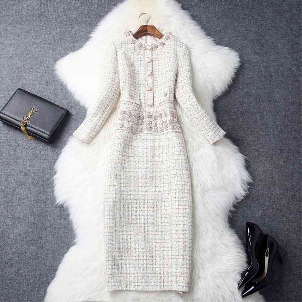 two piece dress runway designers luxury diamonds plaid tweed wool dress winter woman elegant clothes lady party pencil gubo, White
two piece dress runway designers luxury diamonds plaid tweed wool dress winter woman elegant clothes lady party pencil gubo, White